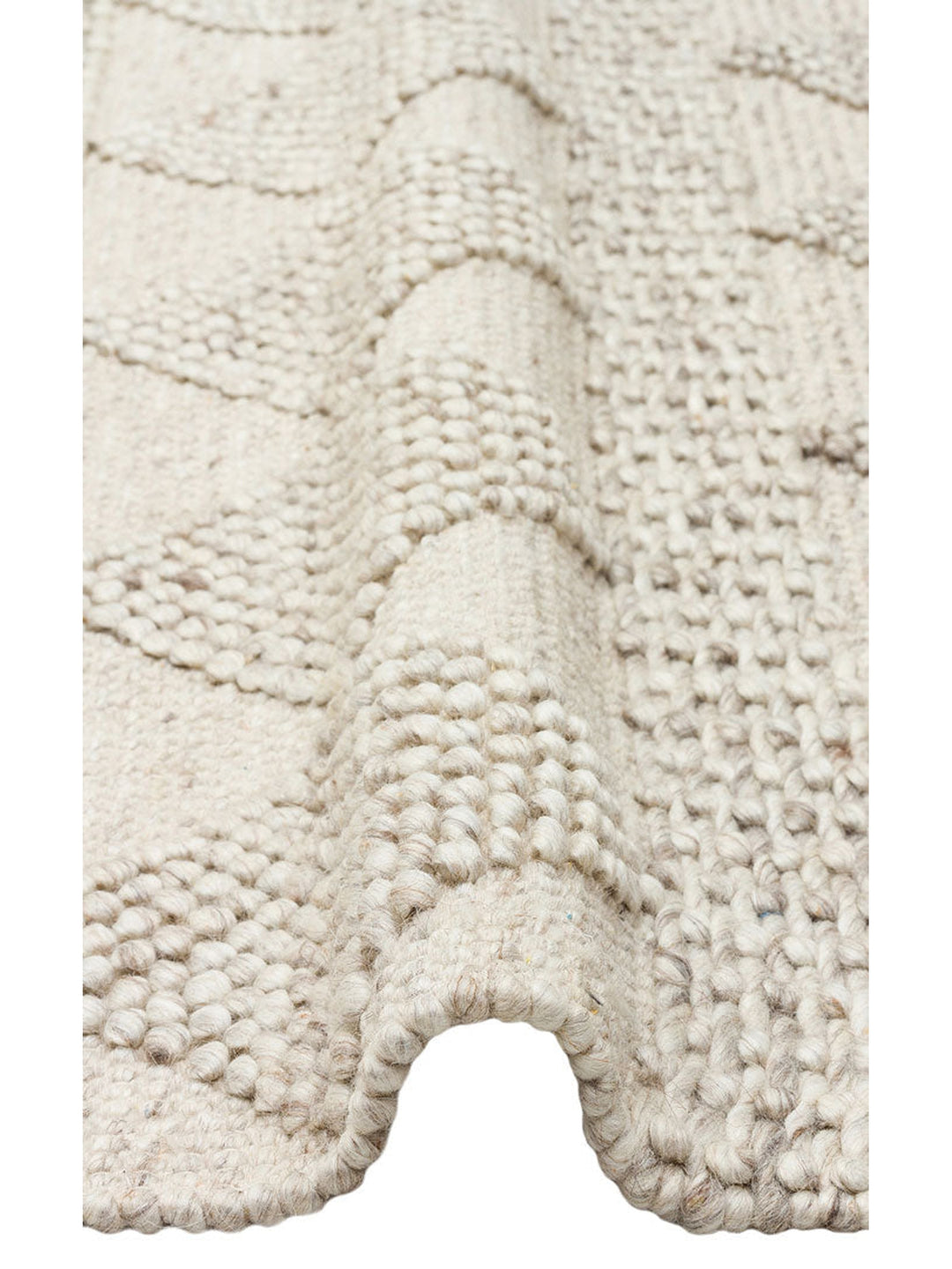 Woolstar %100 Naturel Kazak Desenli Salon Oturma Odası Koridor Antre El Dokuma Örgü Halı JD 01 NATU - Carpetdocia