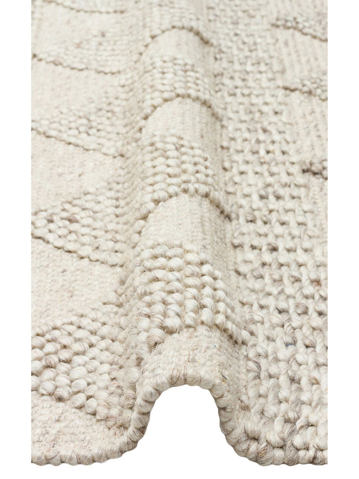 Woolstar %100 Naturel Kazak Desenli Salon Oturma Odası Koridor Antre El Dokuma Örgü Halı JD 01 NATU - Carpetdocia