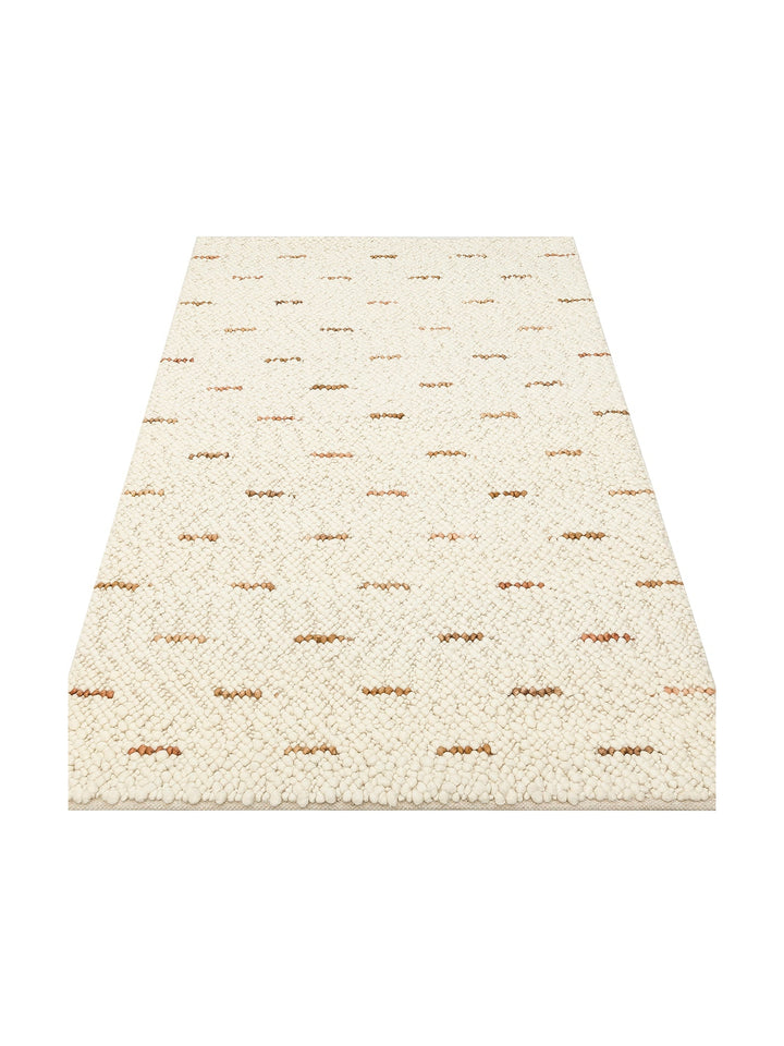 Woolstar %100 Naturel Kazak Desenli Salon Oturma Odası Koridor Antre El Dokuma Örgü Halı JD 06 NAT - Carpetdocia