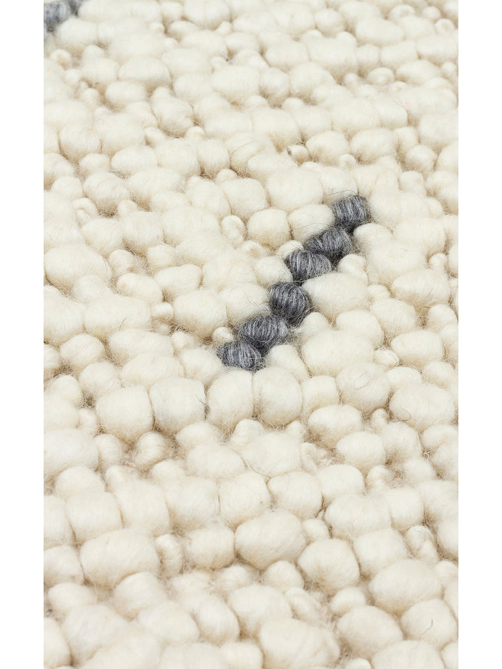 Woolstar %100 Naturel Kazak Desenli Salon Oturma Odası Koridor Antre El Dokuma Örgü Halı JD6ANTGRY - Carpetdocia