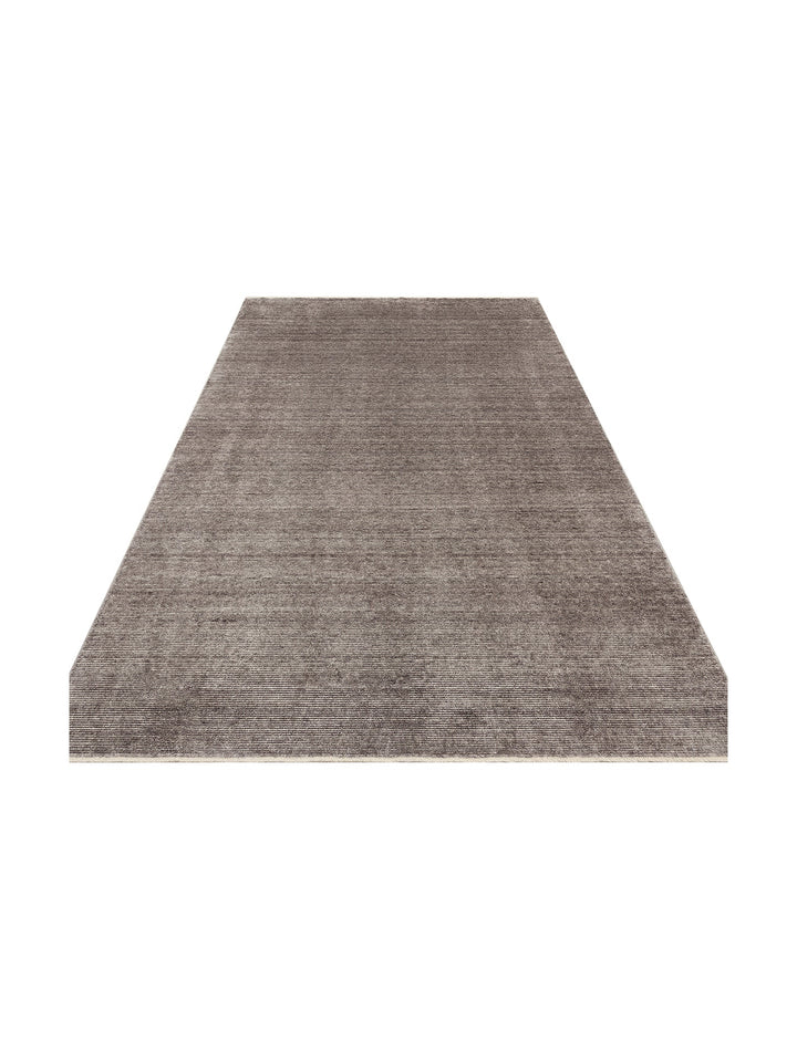 Brasilia El Emeğiyle Üretilen Modern Sade Şık TENCEL™ Özel Kara Tezgah Halısı PLAIN ANTRASIT - Carpetdocia