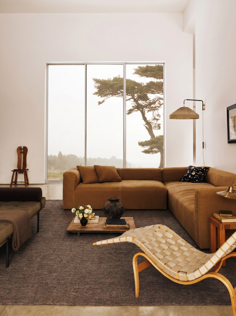 Tapis tissé Coffee 100 % naturel en chanvre pour salon, couloir, entrée, chambre PLAIN BROWN