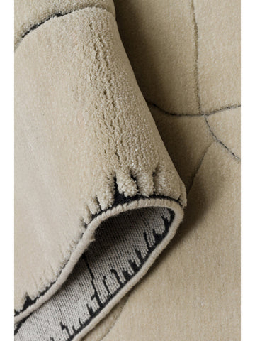 Dakar Series Wool Rayon and Polyester Blend Handwoven Rug IVORY