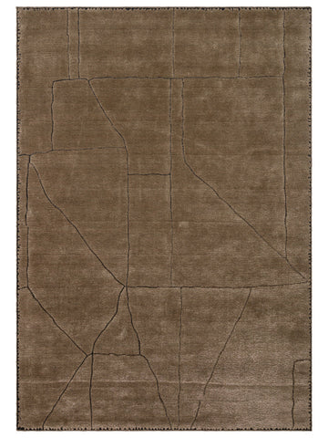 Dakar Series Wool Rayon and Polyester Blend Handwoven Rug TAUPE