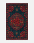 Tapis artisanal à métier noir de la série Göbeklitepe, fabriqué à la main avec de la laine 100 % Nouvelle-Zélande et orné de motifs anatoliens 03 NAVY