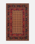 Tapis artisanal à métier noir de la série Göbeklitepe, fabriqué à la main avec de la laine 100 % Nouvelle-Zélande et orné de motifs anatoliens 08VIOLT