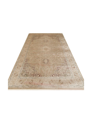 Golden Serisi %100 Naturel Yumuşak Dokulu Vintage Esintilere Sahip Sık Dokuma Salon Halısı 02 BEIGE - Carpetdocia