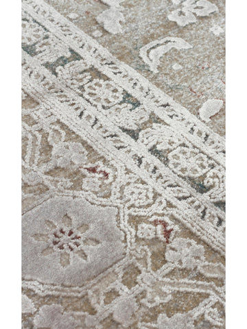 Golden Serisi %100 Naturel Yumuşak Dokulu Vintage Esintilere Sahip Sık Dokuma Salon Halısı 02 GREY - Carpetdocia