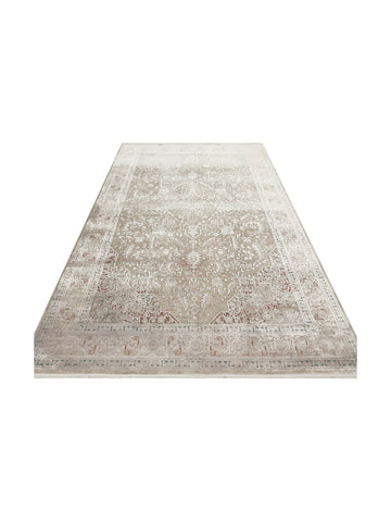 Golden Serisi %100 Naturel Yumuşak Dokulu Vintage Esintilere Sahip Sık Dokuma Salon Halısı 02 GREY - Carpetdocia