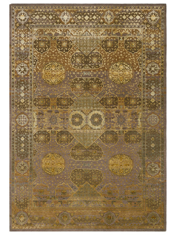 El dokuma Hindistan Jaipur halı Enginar Yeşili 168x241 cm kuşbakışı üstten görünüm