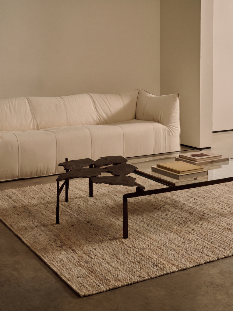 Jakarta Series Wool Polyester and Cotton Blend Handwoven Rug BEIGE