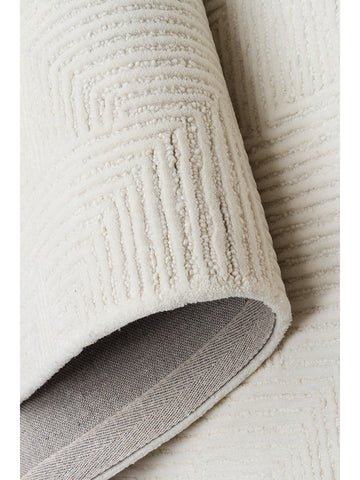 Milano Series Wool and Cotton Blend Handwoven Rug IVORY