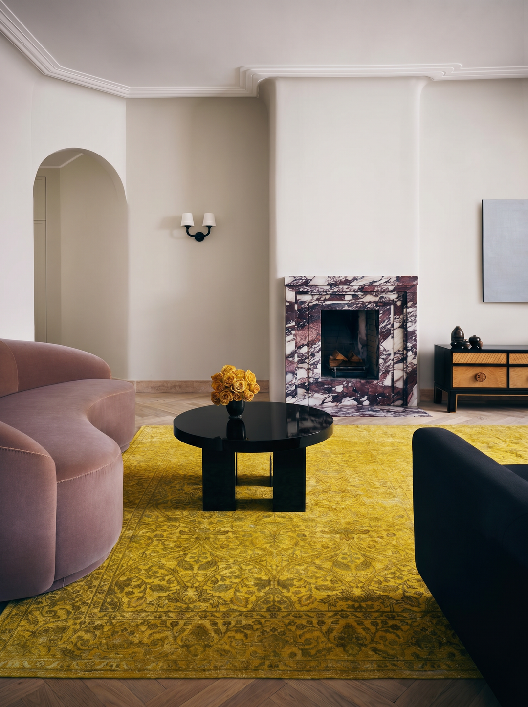 Indian Handmade Carpet Single Piece Wool and Silk Jaipur Lacuna Modern Overdyed Living Room Golden Yellow