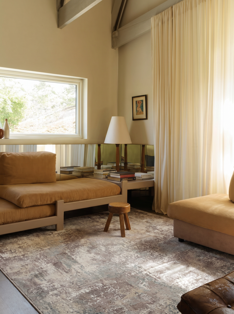 Tapis moderne élégant, tissé serré de haute qualité avec éclat spécial pour salon, séjour et couloir 35GREYBEIGEX  