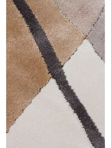 Monza Art Geometric Pattern High Quality Dense Weave Shiny Modern Living Room Carpet 08 CREAM BLACK
