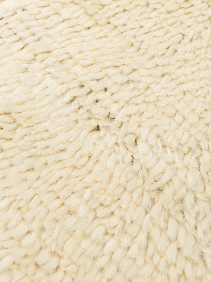 Morocco %100 Yün El Emeği ile Üretilen Uzun Tüylü Halı IVORY OLIVE doku detayı