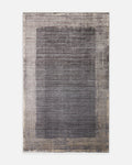 Tapis de salon brillant à tissage serré de haute qualité à motif Art déco série Mumbai 01 ANTHRACITE OR