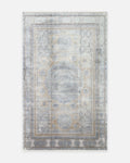 Tapis de salon brillant à tissage serré de haute qualité à motif classique série Mumbai 04 ANTHRACITE OR
