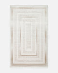 Tapis de salon brillant à tissage serré de haute qualité à motif classique série Mumbai 13 CRÈME BEIGE