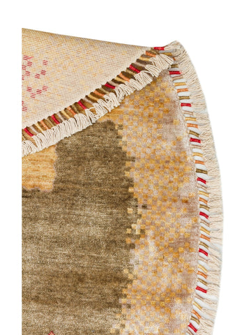 Oushak Carnaval %100 natürlich, leicht zu reinigen, handgefertigter TENCEL™ moderner Uşak-Teppich 07 BEIGE AUTUMN Q