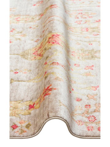 Oushak Carnaval %100 natürlich, leicht zu reinigen, handgefertigter TENCEL™ moderner Uşak-Teppich 08 BEIGE AUTUMN