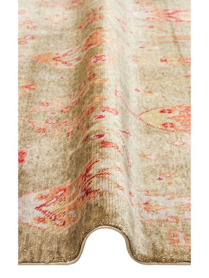 Oushak Carnaval 100% Natural Easy to Clean Handmade TENCEL™ Modern Uşak Carpet 08 GREEN AUTUMN