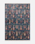 سجادة Oushak Carnaval الحديثة من أُشاك المصنوعة يدوياً من TENCEL™ بنسبة 100% طبيعية وسهلة التنظيف 08 NAVY TURQUOISE