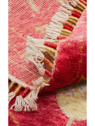 Oushak Carnaval %100 natürlich, leicht zu reinigen, handgefertigter TENCEL™ moderner Uşak-Teppich 08 RED AUTUMN Q