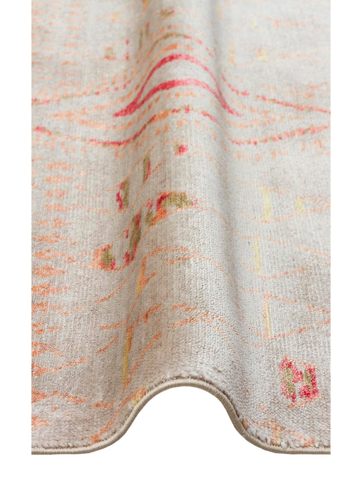 Oushak Carnaval 100% Natural Easy to Clean Handmade TENCEL™ Modern Uşak Carpet 15 BEIGE AUTUMN