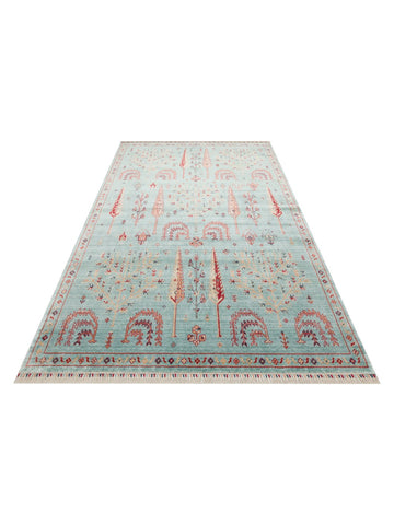 Oushak Carnaval Tappeto Uşak moderno TENCEL™ realizzato a mano, 100% naturale, facile da pulire 22 TURQUOISE
