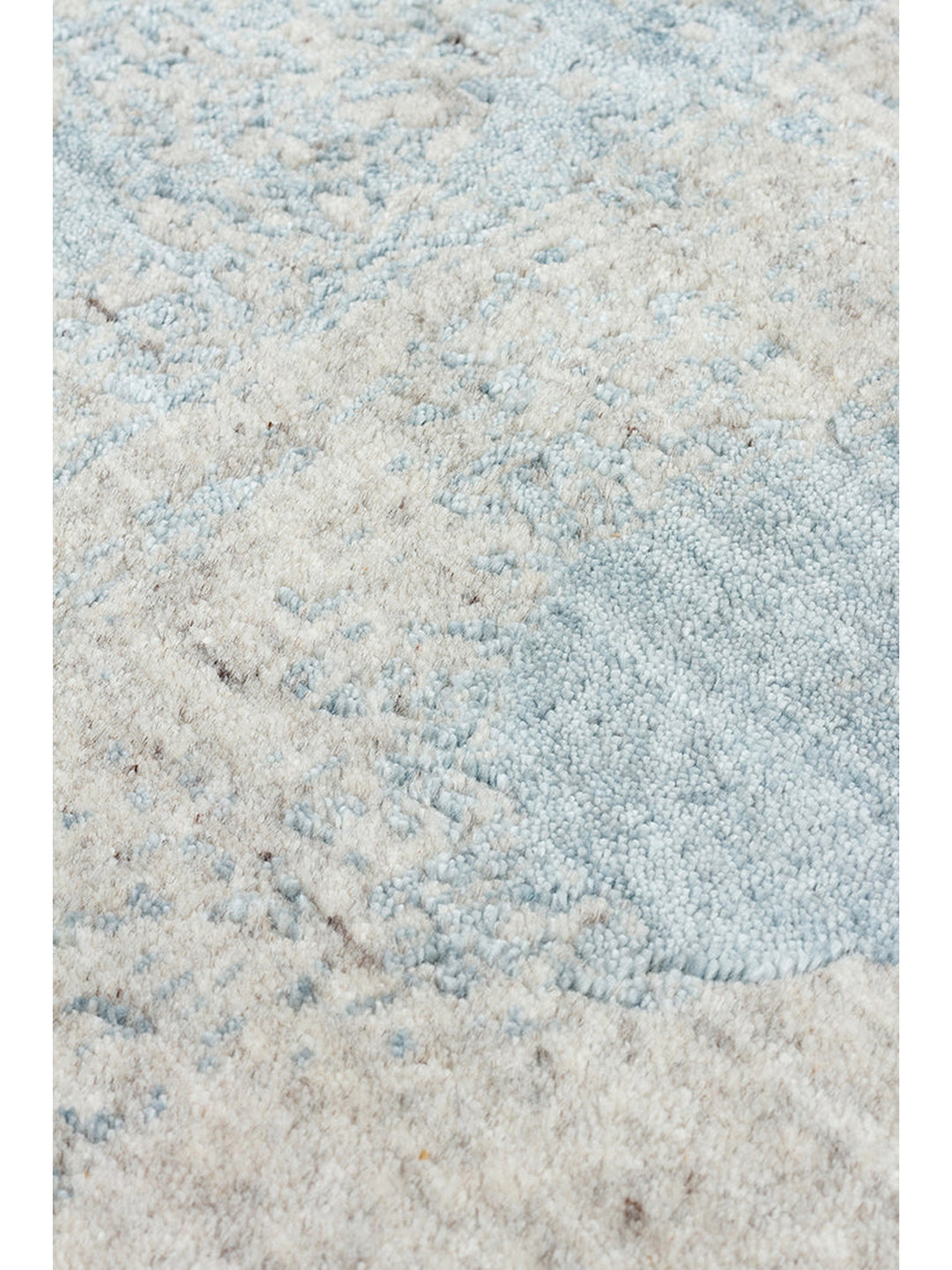 Palette Serisi %100 Naturel Yün Viskon Pamuk El Dokuma İskandinav Salon Oturma Odası Halı BEIGE BLUE - Carpetdocia