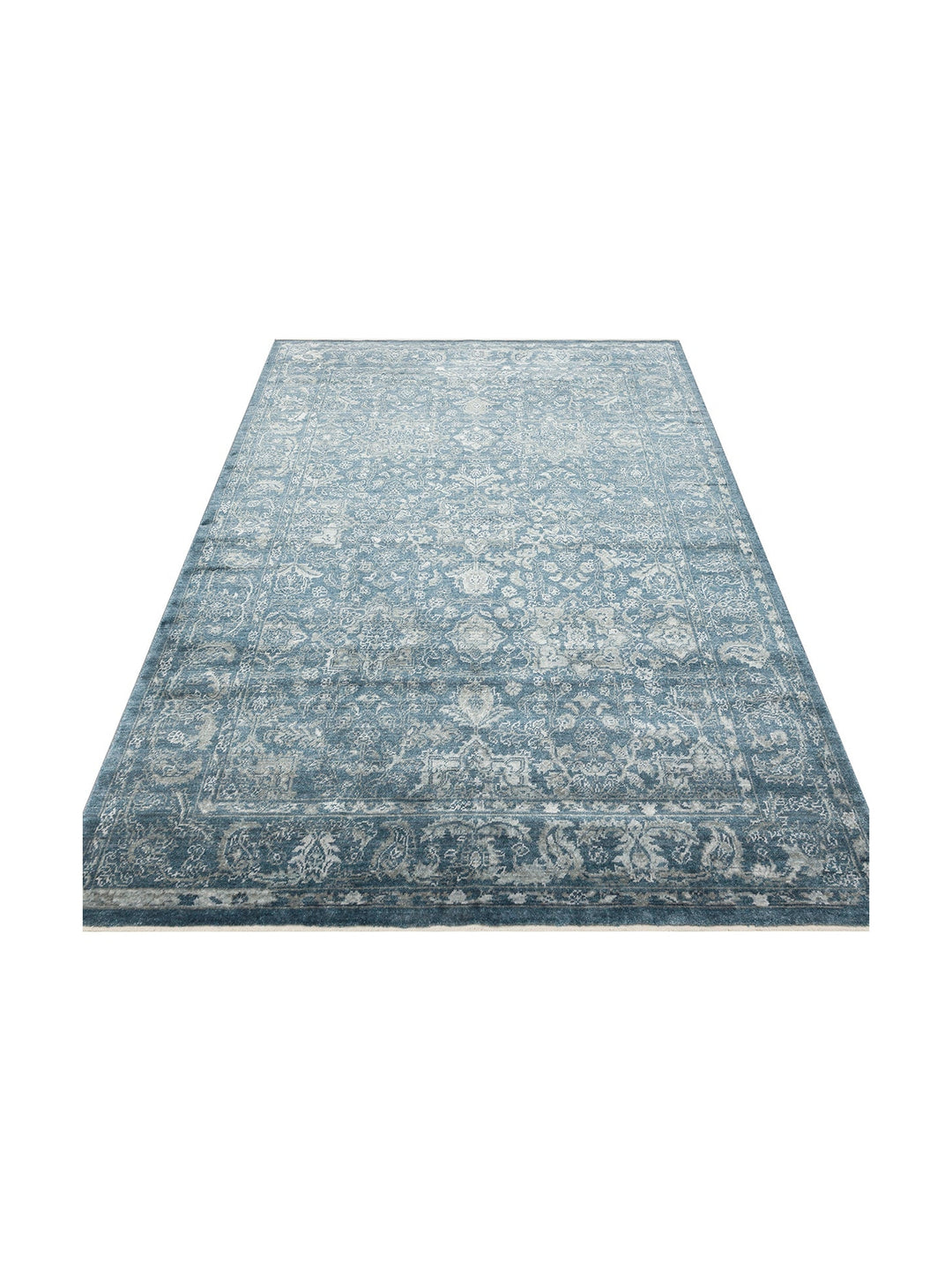 Çırağan %100 Naturel Özel Işıltılı El Emeği ile Özel Tezgahlarda Üretilen Tensel Uşak Halısı 02 NAVY - Carpetdocia