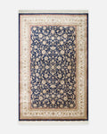 Tapis de salon spécial scintillant à motif classique tissé serré de haute qualité série Topkapı 03 NAVY CREAM