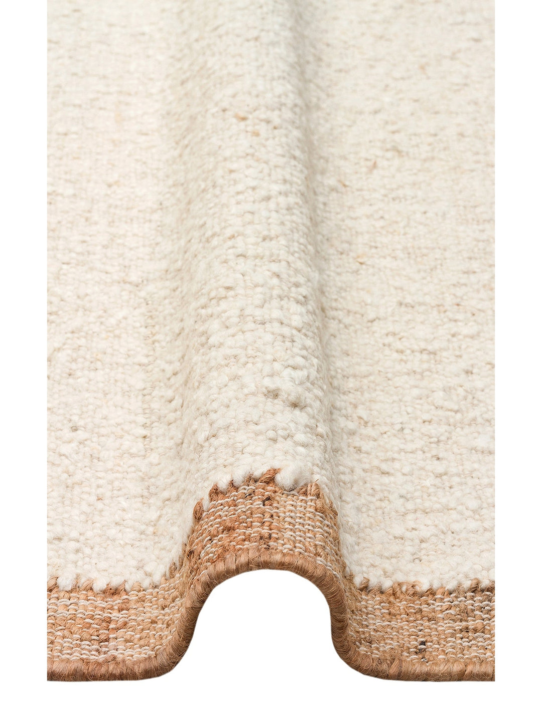 Urumchi %100 Naturel Yün Jüt Karışımı Oturma Odası Salon Koridor Mutfak El Dokuma Halı 01KREMNATURAL - Carpetdocia