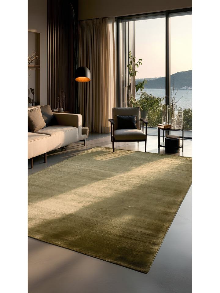 Victoria Series 100% Natural Viscose Hand Woven Simple Modern Living Room Living Room Bedroom Carpet GREEN