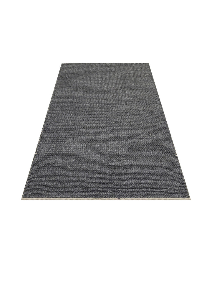 Woolstar %100 Naturel Kazak Desenli Salon Oturma Odası Koridor Antre El Dokuma Örgü Halı ANTRASIT - Carpetdocia