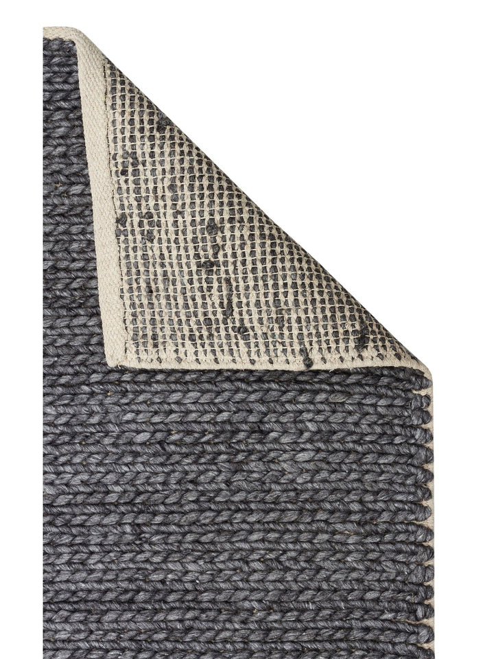 Woolstar %100 Naturel Kazak Desenli Salon Oturma Odası Koridor Antre El Dokuma Örgü Halı ANTRASIT - Carpetdocia