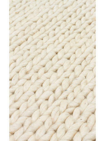 Woolstar %100 Naturel Kazak Desenli Salon Oturma Odası Koridor Antre El Dokuma Örgü Halı CREAM - Carpetdocia