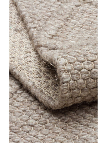 Woolstar %100 Naturel Kazak Desenli Salon Oturma Odası Koridor Antre El Dokuma Örgü Halı DIAMONDBRWN - Carpetdocia