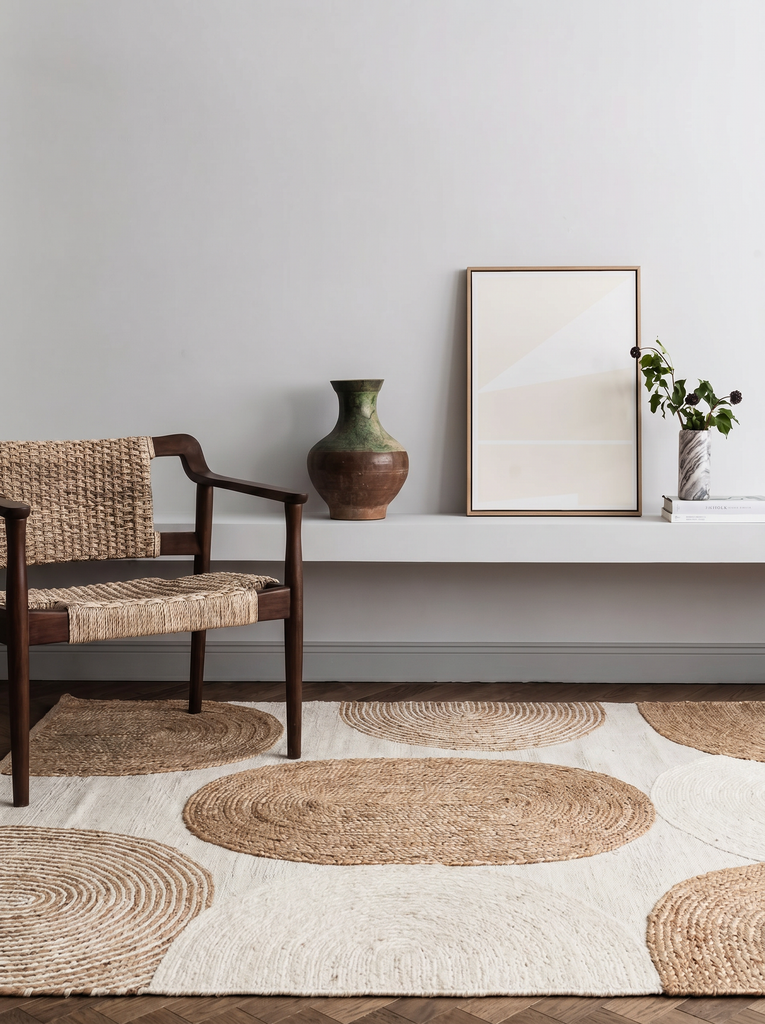 سجادة Woolstar 902NATWHITE مصنوعة يدوياً من صوف طبيعي 100% بنقشة كازاخية لغرفة المعيشة والممرات